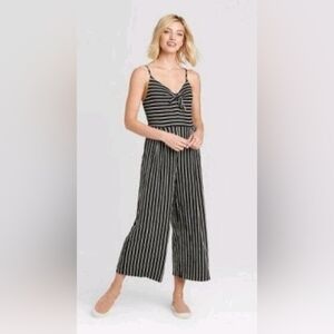 Xhilaration Black and White Striped Jumpsuit B2G1 3/$20